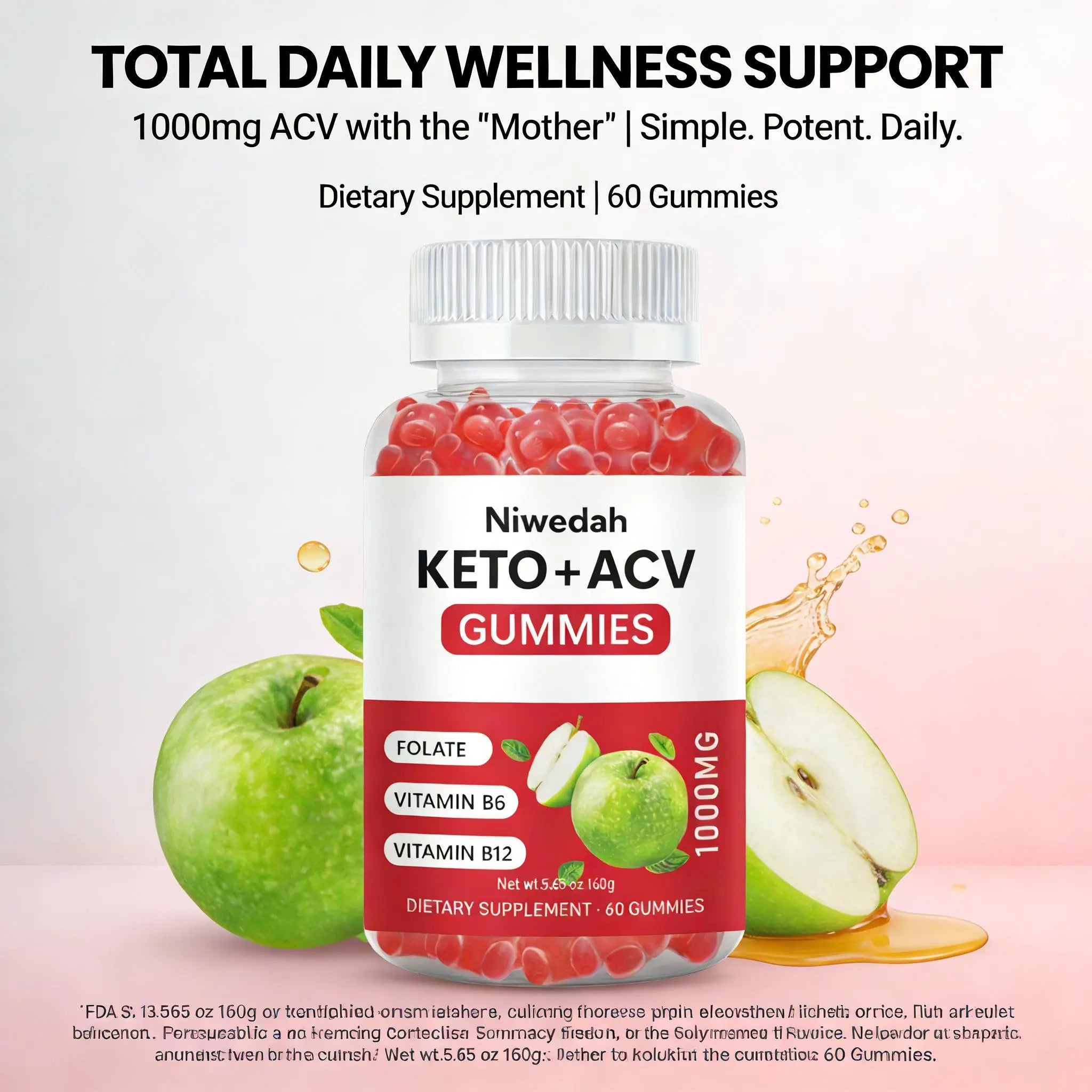 Delicious Apple Cider Vinegar Gummies for Daily Wellness, Metabolism Boost & Digestive Support - The Tasty ACV Alternative You've Been Waiting For!