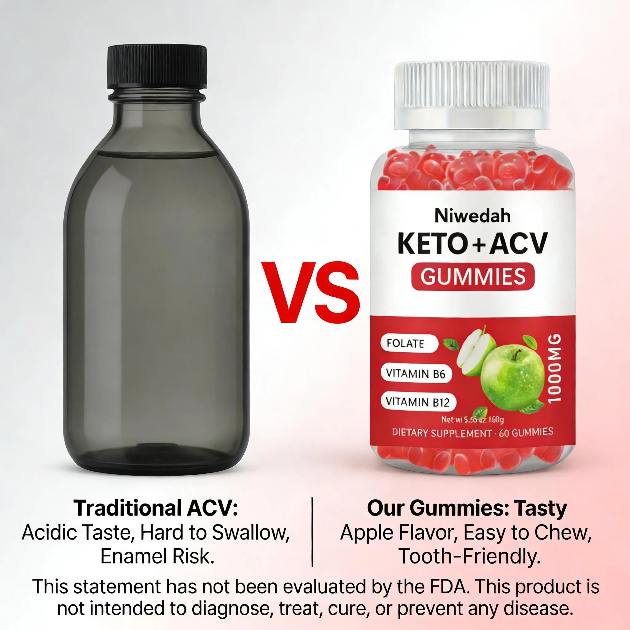 Delicious Apple Cider Vinegar Gummies for Daily Wellness, Metabolism Boost & Digestive Support - The Tasty ACV Alternative You've Been Waiting For!