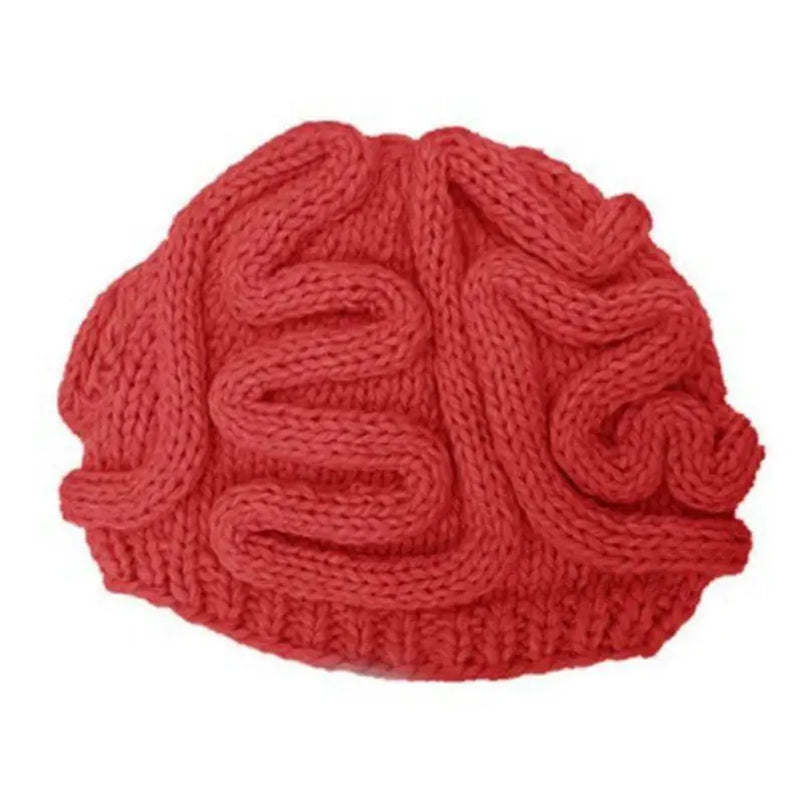 Knitted Hat Warm Pink Brain Flower Funny Brain Hat Strange Handmade Yarn Same Style Love Brain Holiday Gift