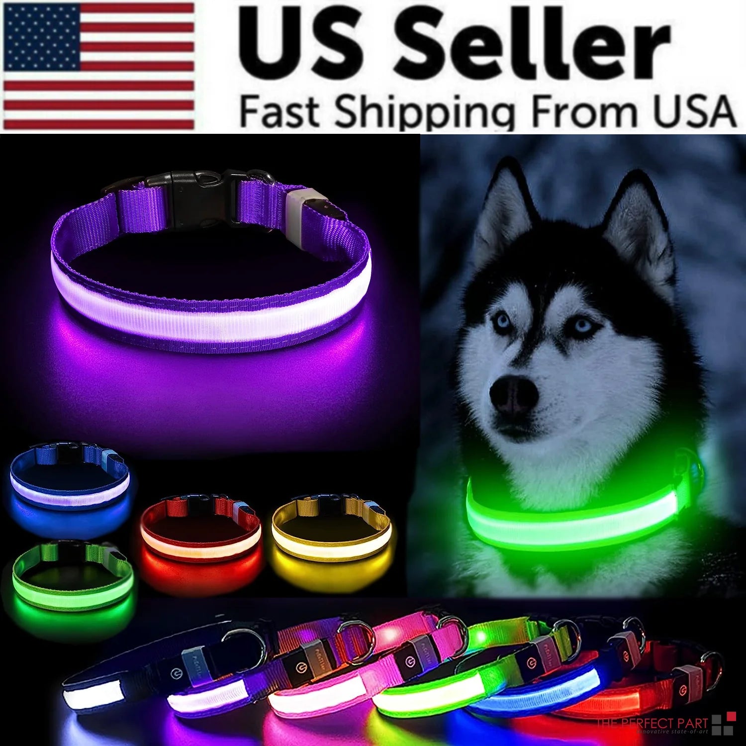 Illuminate Your Pet's Safety with Our LED Adjustable Dog Collar - Waterproof, Blinking & Flashing Light Up Design