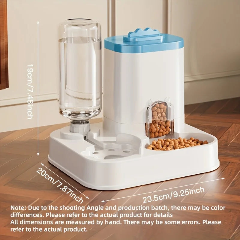 Elevate Your Cat's Hydration with Our 1-Pack Automatic Gravity-Fed Water Dispenser & Feeder - Spill-Proof, Large Capacity Design!