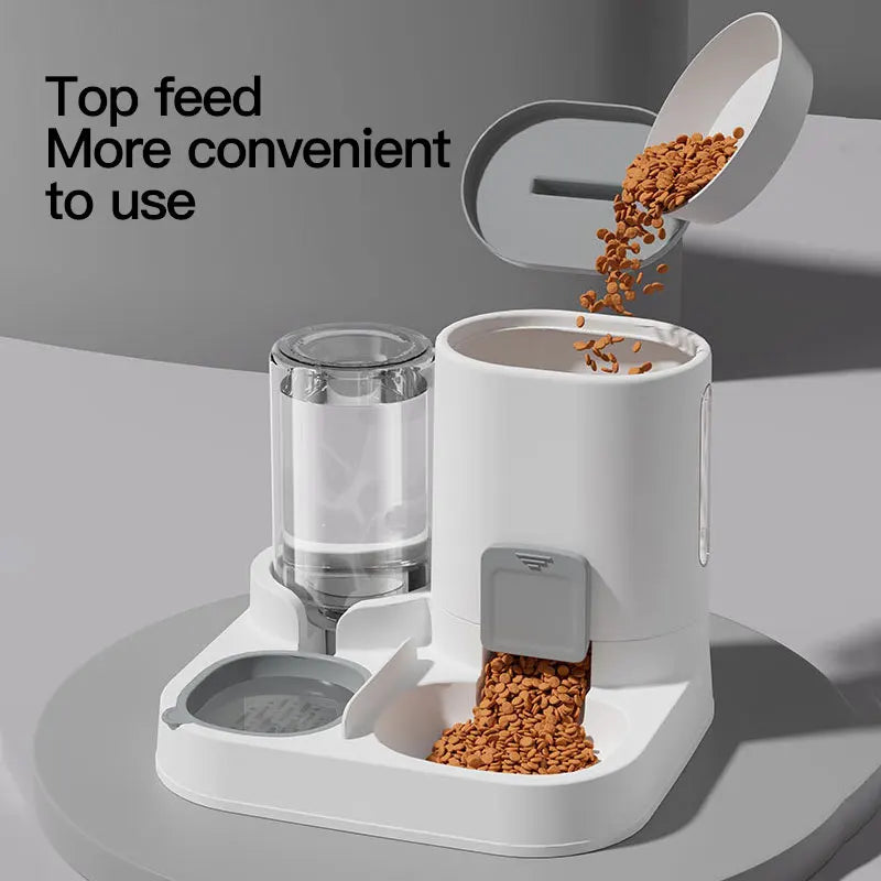 Elevate Your Cat's Hydration with Our 1-Pack Automatic Gravity-Fed Water Dispenser & Feeder - Spill-Proof, Large Capacity Design!