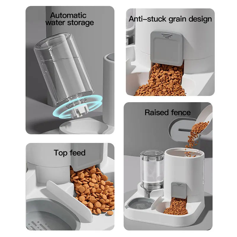 Elevate Your Cat's Hydration with Our 1-Pack Automatic Gravity-Fed Water Dispenser & Feeder - Spill-Proof, Large Capacity Design!