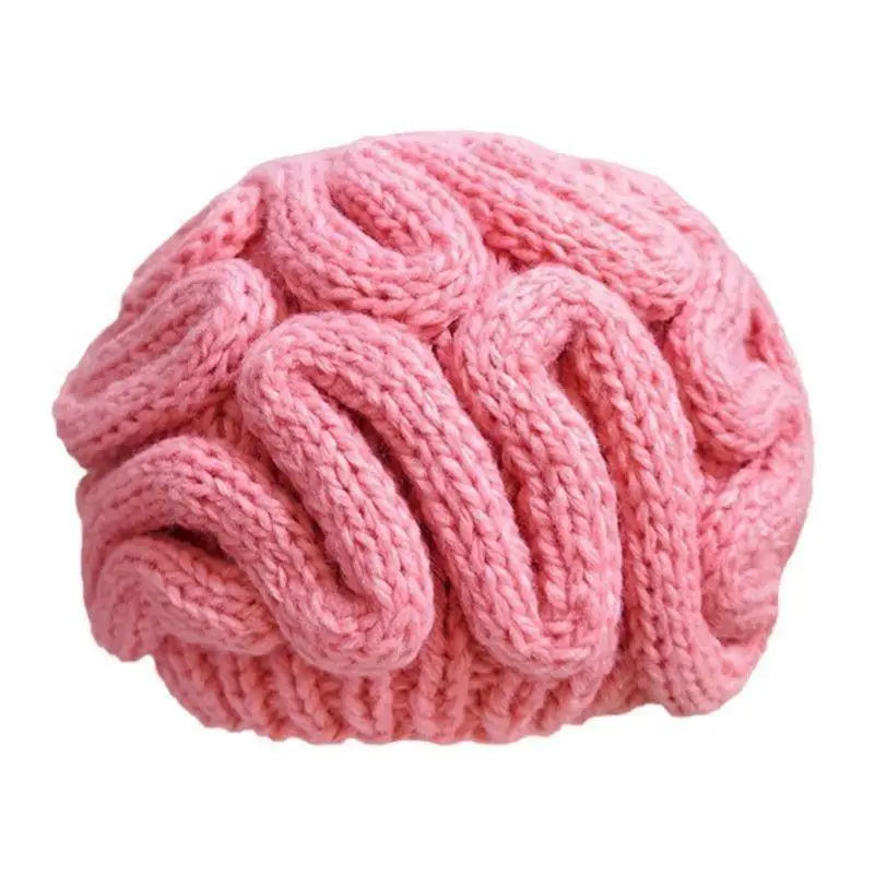 Knitted Hat Warm Pink Brain Flower Funny Brain Hat Strange Handmade Yarn Same Style Love Brain Holiday Gift