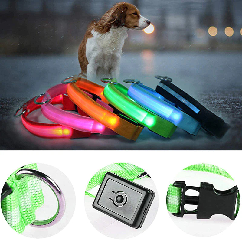 Illuminate Your Pet's Safety with Our LED Adjustable Dog Collar - Waterproof, Blinking & Flashing Light Up Design