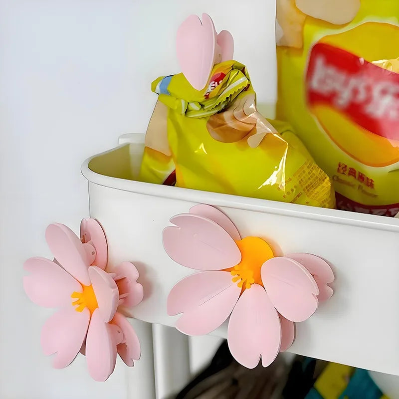 Sakura Magnetic Fridge Magnet Seal Clip Petal Sealing Clip Bag Clip Snack Sealer Multifunctional Kitchen Food Storage DJ005